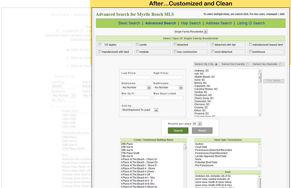 Advanced Search - Customized and Clean